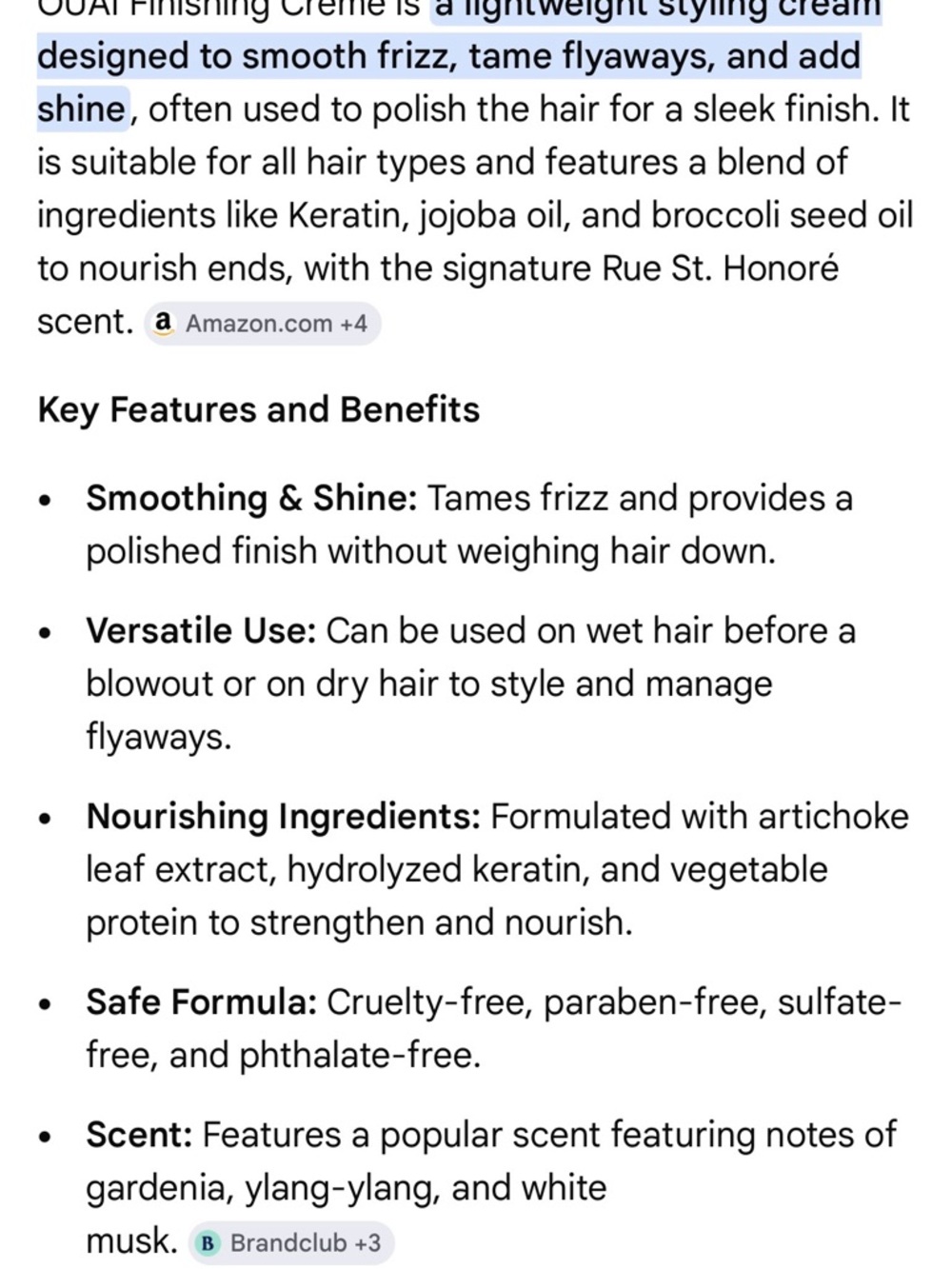 OUAI Finishing Hair Crème - 3.4oz - Picture 10 of 13
